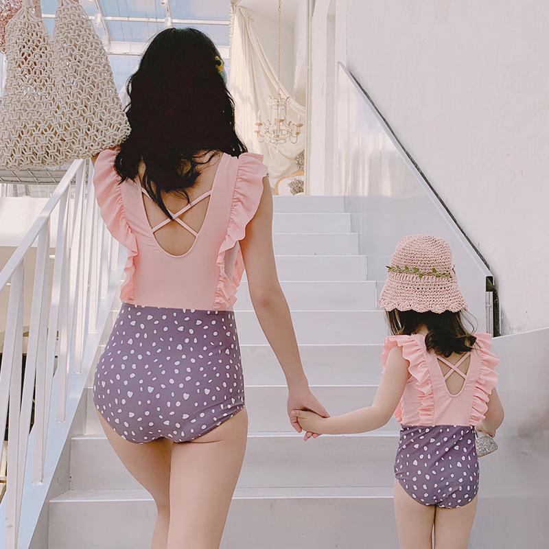 NEW mother and daughter suit parent-child swimsuit baby girl one-piece swimsuit Bikini (2)