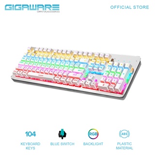 Gigaware K880 Mechanical Keyboard 104 Key Computer Wired Gaming Keyboard