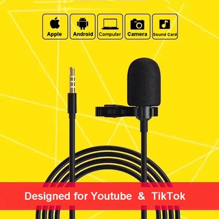 Mini Portable Clip-on Lapel Lavalier Condenser Mic Wired Microphone for IPhone IPad DSLR Camera Computer