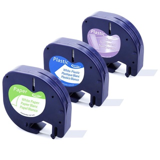 3 Pack Compatible DYMO LetraTag Refills 16952 91330 91331 Label Tape, Work with DYMO Letra Tag Plus