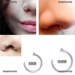 Manysincerity Small Thin Surgical Steel Open Nose Ring Hoop Piercing Stud Body Jewelry
