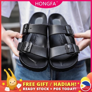 ◎┅Birkenstock new Korean version of the trend two strap slippers women and men fashion couple sandal