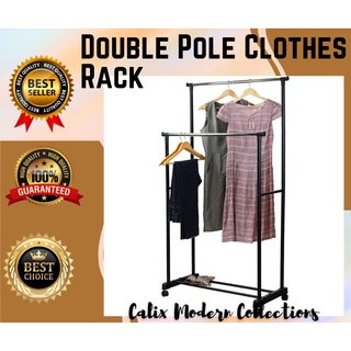 DOUBLE POLE SAMPAYAN |Hanger Clothes Rack |Portable Space Saver Sampayan |Rolling Clothing Organizer