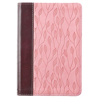 Brown and Pink Leaf Design KJV Bible Compact (1)