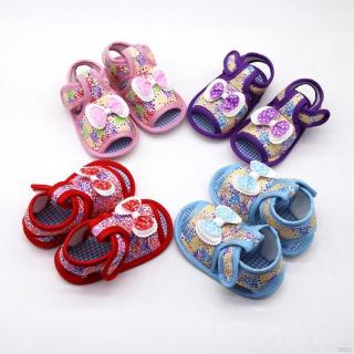 [SKIC]Baby Girl Anti-slip Floral Print Sandals Baby Soft Sole First Walkers Walking Shoes