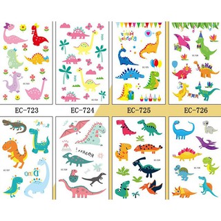 ❤❤10 pcs/set cartoon colorful dinosaur waterproof sticker temporary tattoo (8)