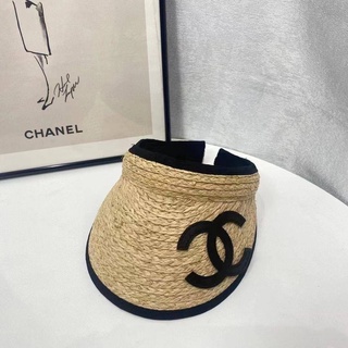 【Single lady】"Chanel" Straw hat Ladies empty top hat fashion hat traveling hat outdoor ready stock (2)