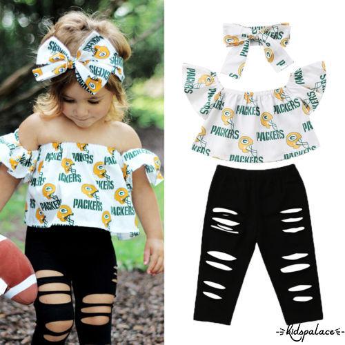 .AA-Cute Style Kids Baby Girls Off Shoulder Tops Ripped