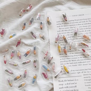 [fanshki] 【I want to eat】hand made capsule villain earrings funny cartoon pill