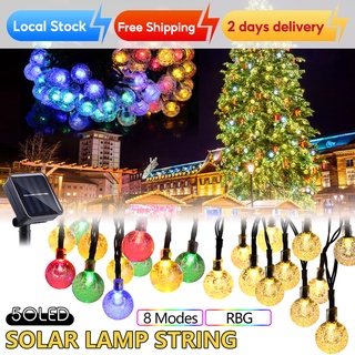 [Big Price Cut] 9.5m 50LED Waterproof Solar Crystal Ball Light String Family Outdoor Festival Decoration Light String