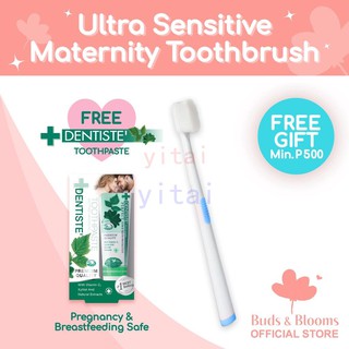2021new☸Buds & Blooms Ultra Sensitive Maternity Toothbrush - Blue w/ FREE Dentiste Toothpaste