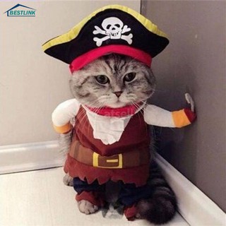 BL Funny Cat Costumes Pirate Pattern Party Costume Pet Clothes