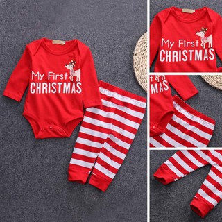 Baby Suits + Striped Pants Clothing Christmas Long Sleeve (5)