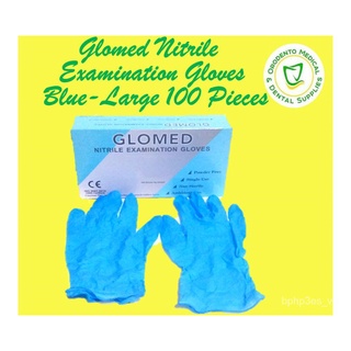 Orodento Glomed Nitrile Examination Gloves Large (Blue)100 Pieces