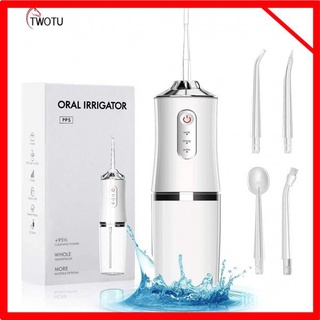 Water Flosser Cordless Dental Oral Irrigator, 220ML Portable Rechargeable Waterproof, 3 Modes and 4 Jet Tips, Detachable and Cleanable Water Tank, for Travel and Home, Braces and Bridges Care#China Spot# XHTm