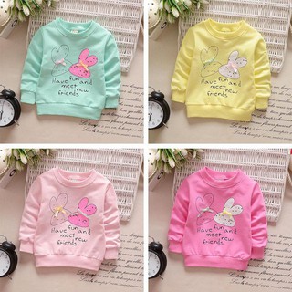 Toddler Baby Girls Cotton Pullover T-shirts Bottoming Shirts (1)
