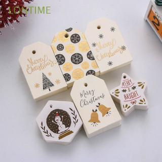 LONTIME 50pcs DIY Kraft Cards Merry Christmas Labels Gift Wrapping Hang Tags