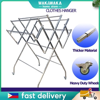 【Windproof】Foldable Sampayan Foldable Clothes Drying Rack Indoor and Outdoor Sampayan wheels