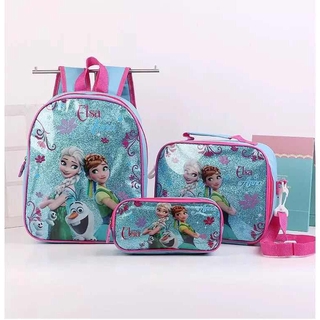 D&K Disney 3in1 kindergarten school bag pencil bag storage bag tableware storage bag (4)