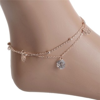 Women Charm Gold Plated Anklets Flower Carving Hollow Ankle Bracelet Foot Chain Factoryoutlet (4)