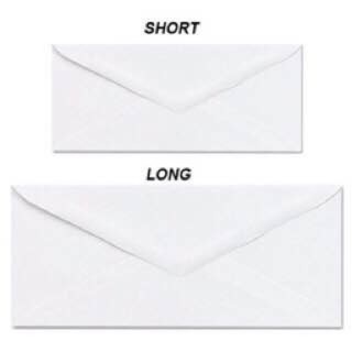 500pcs White Mail Envelope Long / Short per Box