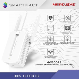 TP-Link Mercusys MW300RE 300Mbps Wi-Fi Range Extender 2.4GHz Wi-Fi Multicolor LED