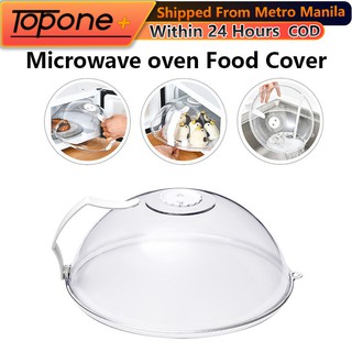 Microwave Splatter Food Cover High Temperature Resistant Dustproof Round Plate Guard Lid With Handle