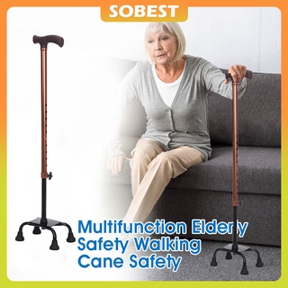 Multifunction Walking Stick Parents Cane Safety Telescopic Stick Trusty Elderly Crutches Trekking