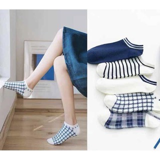 HH 5 pairs with POUCH Japanese Girl Houndstooth British Style Ankle Sock (1)