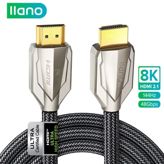 llano 4K/8K HDMI 2.1 3D Braided cable HDMI to hdmi Cable 60hz/144hz Ultra High Speed Transmission Cable 48Gbps 3D HDR Cable For HDTV PS5/PS4 pro Switch Xbox