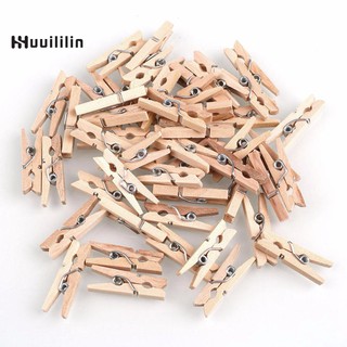 150pcs Mini Natural Photo Paper Clothespin Craft 25mm Home Wooden Clothes Spring Clips