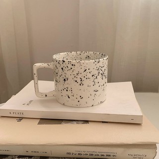 Rika Life~ Korean version of ins simple ceramic water cup retro cup splash ink wave dot mug ceramic cup coffee cup (7)