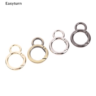 Easyturn 4Pcs Double Circle Snap Hook Spring Gate O Ring Trigger Clasps Leather Bag Strap PH (1)