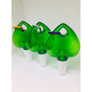 50ml GREEN HEART Shaped Spray Bottle with ASSORTED Carabiner Keychain