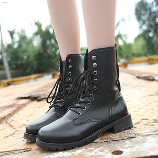 ❁Women Fashion mid-calf Boots Korea Lace UP Unisex SHort Boot (1)