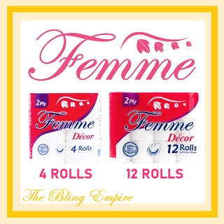 Femme Décor Bathroom Tissue 2PLY 4rolls and 12rolls