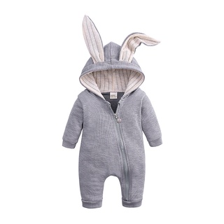 Autumn/Winter Infant Rompers Baby Girl Boys One-pieces Newborn Body Suit Baby Pajama Rabbit Ears (8)