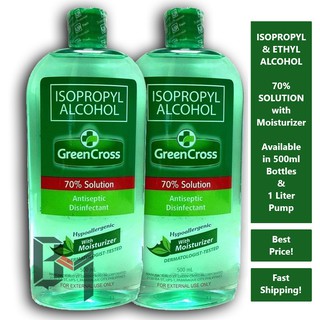 GREEN CROSS ALCOHOL ISOPROPYL & ETHYL 70% 500ml / 1 LITER PUMP / GENTLE PROTECT/ TOTAL DEFENSE SPRAY (1)