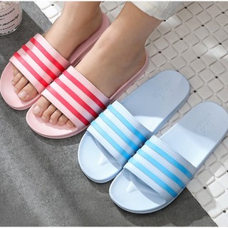 [CLEARANCE SALE] Adult Slippers Stripes Slides Slip-Ons Couple Slippers House Slippers