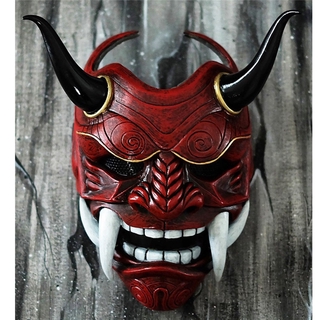 Evil Devil Demon Latex Mask Half Face Japan Hannya Cosplay Party Costume Masks Oni Haunted House Cosplay Costume Party Props (2)