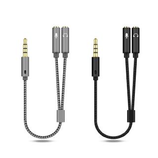 【Ready Stock】3.5mm Audio Splitter Cable for Computer Jack 3.5mm 1 Male to 2 Female Mic Y Splitter AUX Cable Headset Splitter Adapter