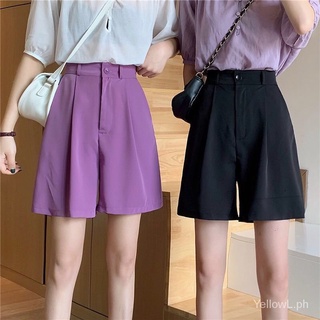 L Shorts Female Korean Version of Casual Wide-Leg Shorts Loose High Waist Suit Pants Middle Pants