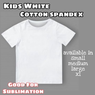 Kids White Cotton Spandex Good For sublimation