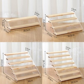 [SIMHOA] 2-7 Tier Wood Display Rack Figure Model Counter Riser Stand Kitchen Organizer