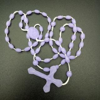 Cross Necklace Religious Catholic Plastic Rosary Necklace (8)