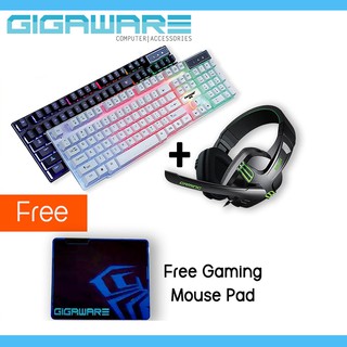 Gigaware GX50 Gaming Keyboard + Salar Headset Free Mouse Pad