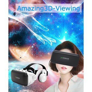 VR Virtual Reality 3D Glasses Box Stereo VR Google Cardboard Headset Helmet for IOS Android Smartphone,Bluetooth Rocker (2)