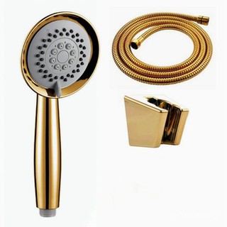 Solid Copper Gold Plated three functions Handheld Shower Luxury Batnroom Hand Shower Head wiht gold