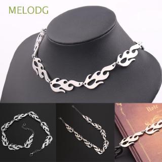MELODYGOODS Trending Streetwear Jewelry Women Men Fire Flame Necklace (1)