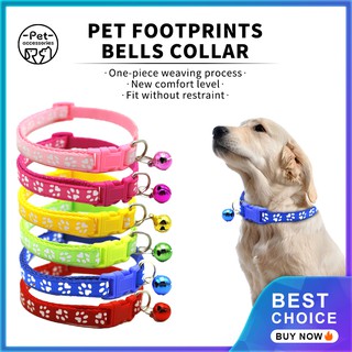 Fluorescent Green~Pet Collar Dog Paw Collar Bell Safety Buckle Neck for Dog and Cat Accessories